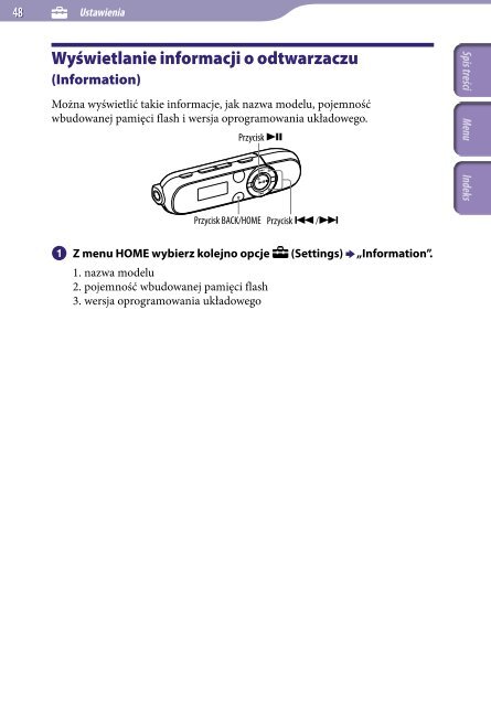 Sony NWZ-B143 - NWZ-B143 Istruzioni per l'uso Polacco