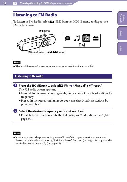 Sony NWZ-B143 - NWZ-B143 Istruzioni per l'uso Inglese