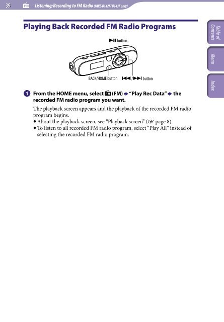 Sony NWZ-B143 - NWZ-B143 Istruzioni per l'uso Inglese