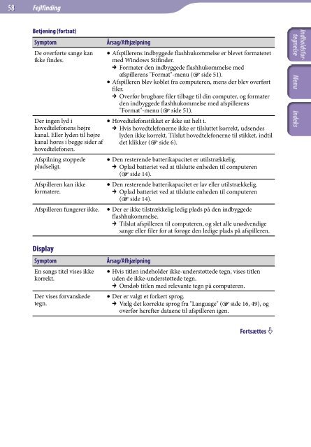 Sony NWZ-B143 - NWZ-B143 Istruzioni per l'uso Danese