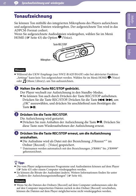 Sony NWZ-B143F - NWZ-B143F Istruzioni per l'uso Tedesco