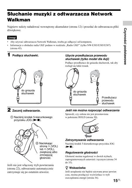 Sony NW-E305 - NW-E305 Istruzioni per l'uso Polacco
