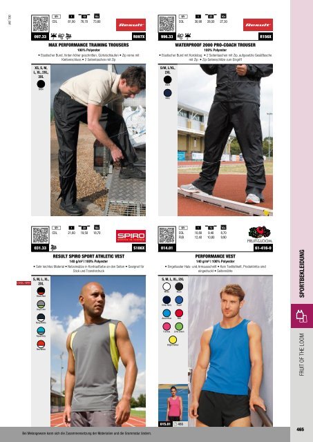 Sportbekleidung - Katalog (Textil-Point GmbH)