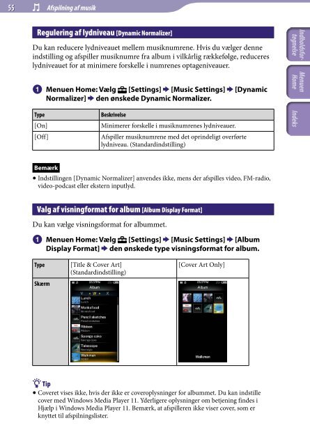 Sony NWZ-A845 - NWZ-A845 Istruzioni per l'uso Danese