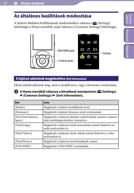 Sony NWZ-A845 - NWZ-A845 Istruzioni per l'uso Ungherese