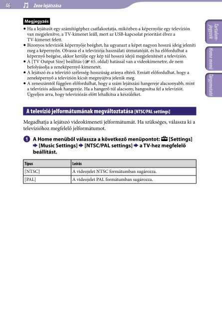 Sony NWZ-A845 - NWZ-A845 Istruzioni per l'uso Ungherese