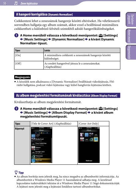 Sony NWZ-A845 - NWZ-A845 Istruzioni per l'uso Ungherese