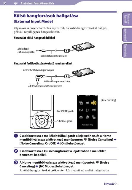 Sony NWZ-A845 - NWZ-A845 Istruzioni per l'uso Ungherese