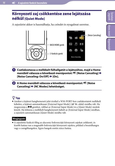 Sony NWZ-A845 - NWZ-A845 Istruzioni per l'uso Ungherese