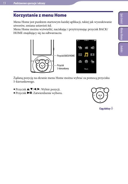 Sony NWZ-A845 - NWZ-A845 Istruzioni per l'uso Polacco