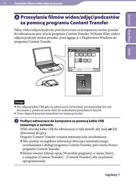 Sony NWZ-A845 - NWZ-A845 Istruzioni per l'uso Polacco