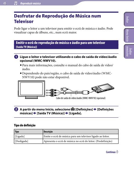 Sony NWZ-A845 - NWZ-A845 Istruzioni per l'uso Portoghese