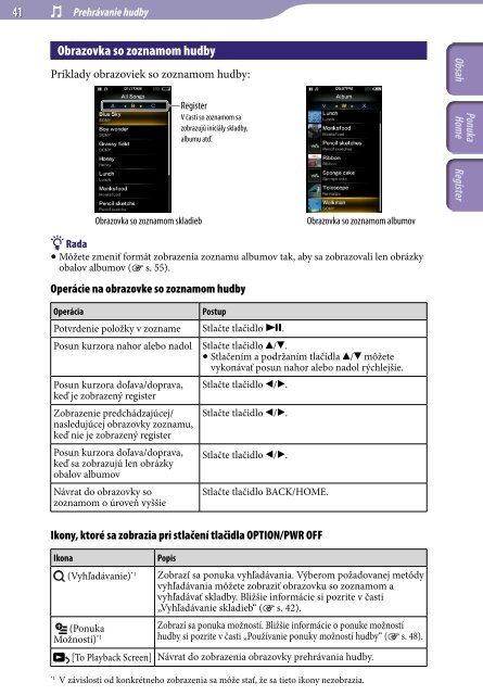 Sony NWZ-A845 - NWZ-A845 Istruzioni per l'uso Slovacco