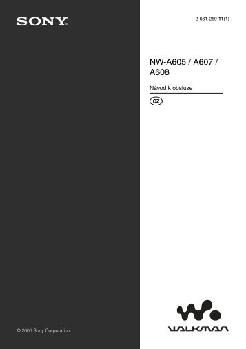 Sony NW-A605 - NW-A605 Istruzioni per l'uso Ceco