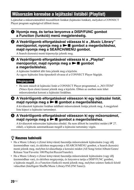 Sony NW-A605 - NW-A605 Istruzioni per l'uso Ungherese
