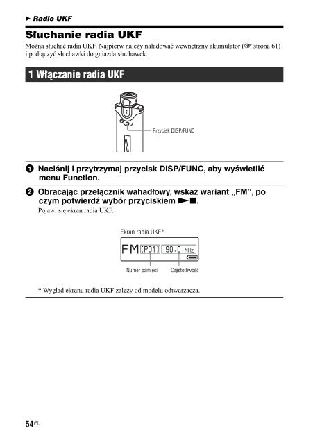 Sony NW-A605 - NW-A605 Istruzioni per l'uso Polacco