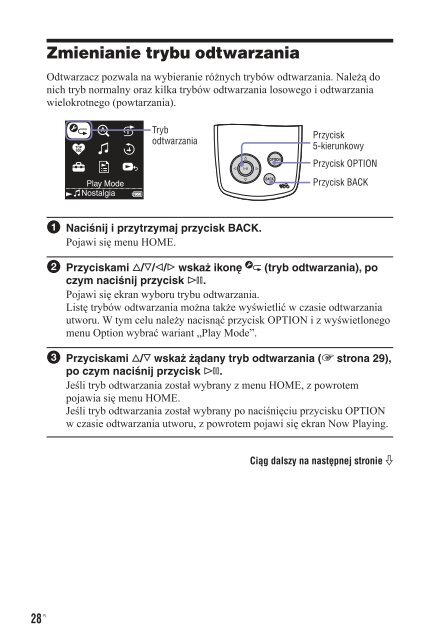 Sony NW-A1200 - NW-A1200 Istruzioni per l'uso Polacco