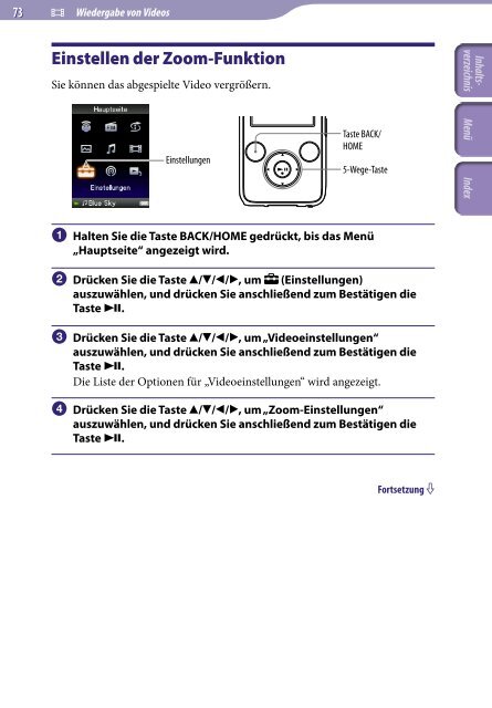 Sony NWZ-S639F - NWZ-S639F Istruzioni per l'uso Tedesco