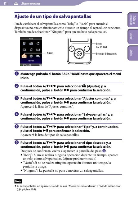 Sony NWZ-S639F - NWZ-S639F Istruzioni per l'uso Spagnolo