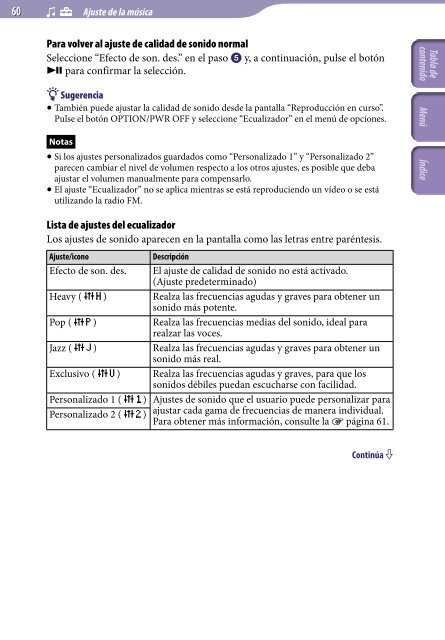 Sony NWZ-S639F - NWZ-S639F Istruzioni per l'uso Spagnolo