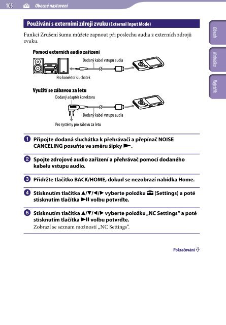 Sony NWZ-S639F - NWZ-S639F Istruzioni per l'uso Ceco