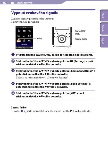 Sony NWZ-S639F - NWZ-S639F Istruzioni per l'uso Ceco