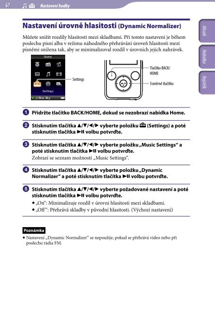 Sony NWZ-S639F - NWZ-S639F Istruzioni per l'uso Ceco