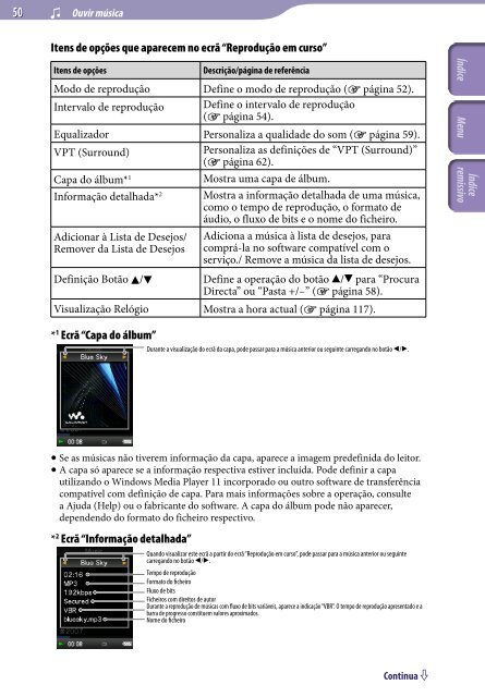 Sony NWZ-S639F - NWZ-S639F Istruzioni per l'uso Portoghese