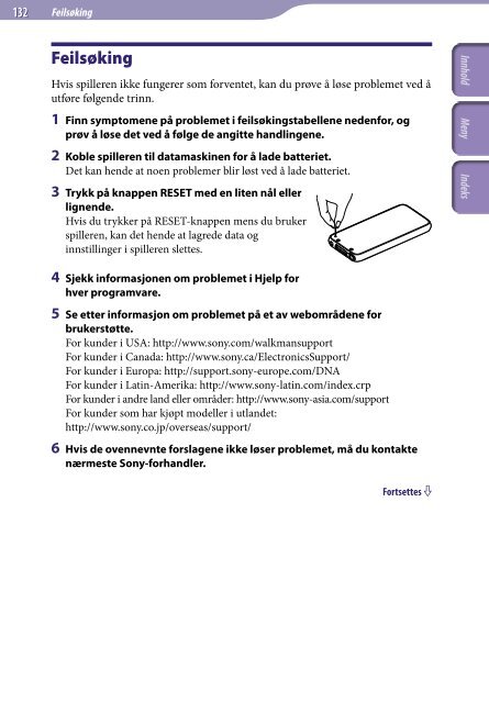Sony NWZ-S639F - NWZ-S639F Istruzioni per l'uso Norvegese