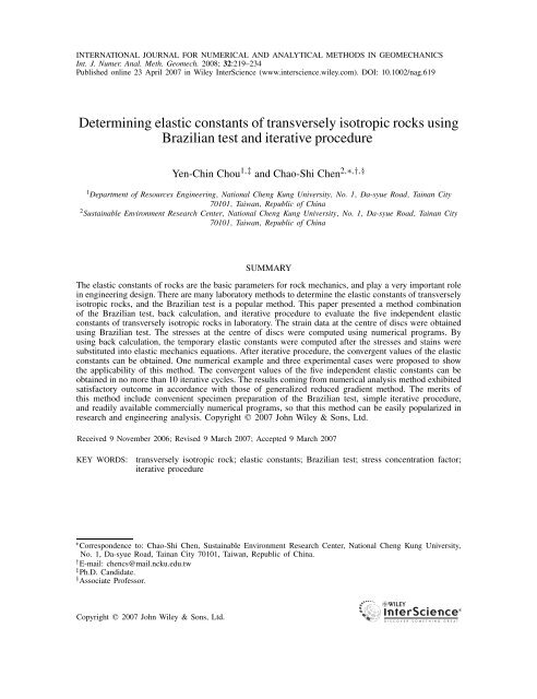 Determining elastic constants of transversely isotropic rocks using ...