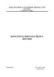 Koncepcia rozvoja skoly KUTNIKY 2015-2020