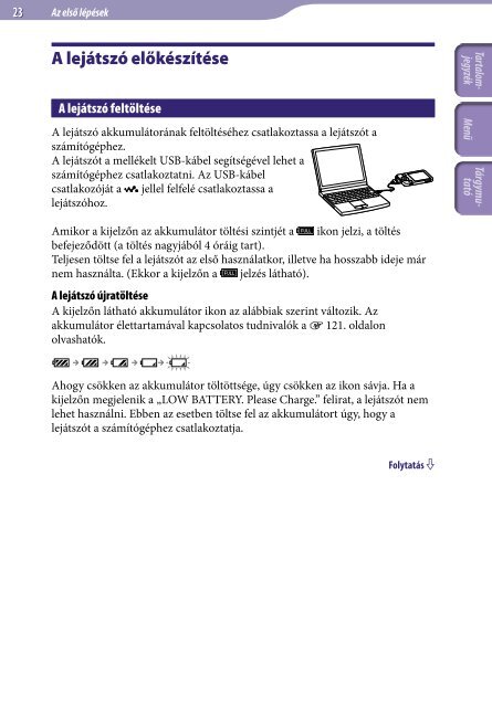 Sony NWZ-E438F - NWZ-E438F Istruzioni per l'uso Ungherese