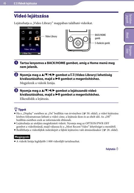 Sony NWZ-E438F - NWZ-E438F Istruzioni per l'uso Ungherese