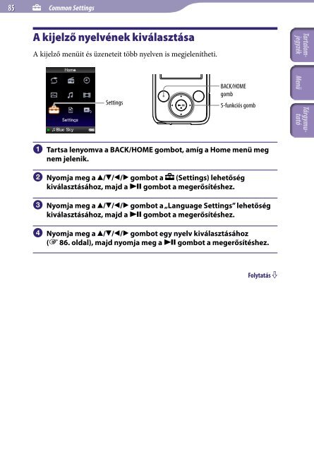 Sony NWZ-E438F - NWZ-E438F Istruzioni per l'uso Ungherese