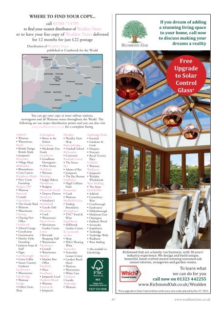 Wealden Times | WT166 | December 2015 | Interiors supplement inside