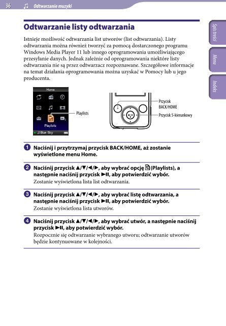 Sony NWZ-E438F - NWZ-E438F Istruzioni per l'uso Polacco