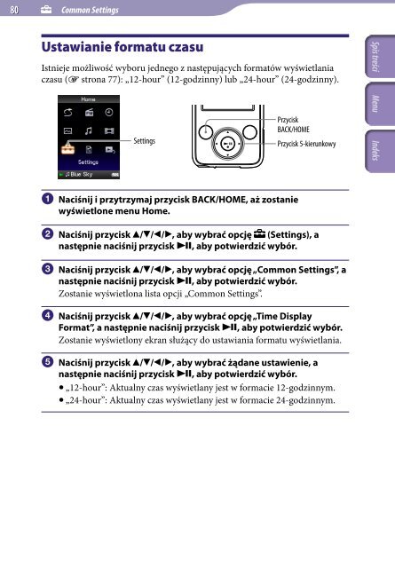 Sony NWZ-E438F - NWZ-E438F Istruzioni per l'uso Polacco