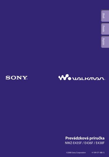 Sony NWZ-E438F - NWZ-E438F Istruzioni per l'uso Slovacco