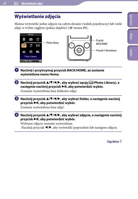 Sony NWZ-S636F - NWZ-S636F Istruzioni per l'uso Polacco
