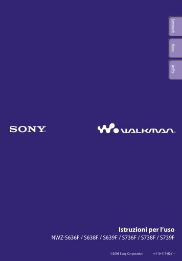 Sony NWZ-S636F - NWZ-S636F Istruzioni per l'uso Italiano