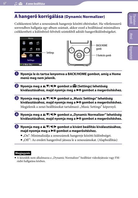 Sony NWZ-S636F - NWZ-S636F Istruzioni per l'uso Ungherese