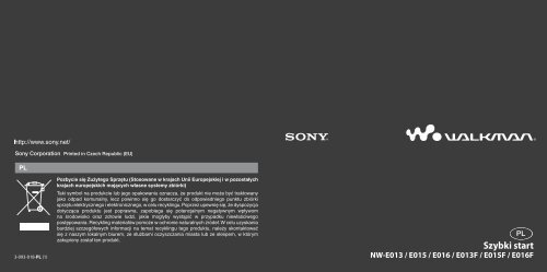 Sony NW-E015F - NW-E015F Istruzioni per l'uso Polacco