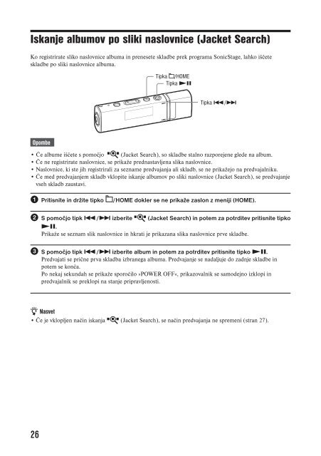 Sony NW-E015F - NW-E015F Istruzioni per l'uso Sloveno