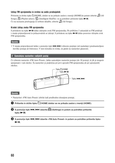 Sony NW-E015F - NW-E015F Istruzioni per l'uso Sloveno