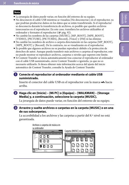 Sony NWZ-S544 - NWZ-S544 Istruzioni per l'uso Spagnolo