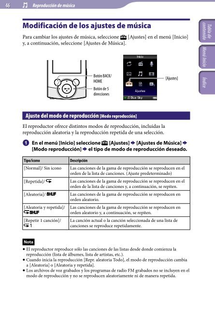 Sony NWZ-S544 - NWZ-S544 Istruzioni per l'uso Spagnolo