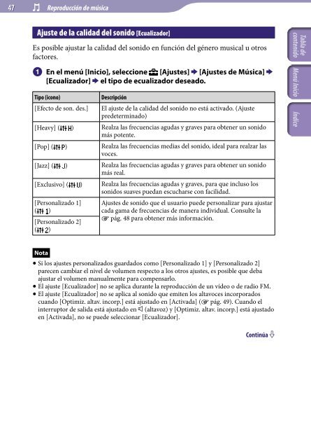 Sony NWZ-S544 - NWZ-S544 Istruzioni per l'uso Spagnolo