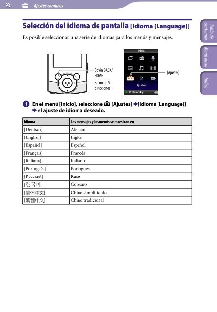 Sony NWZ-S544 - NWZ-S544 Istruzioni per l'uso Spagnolo