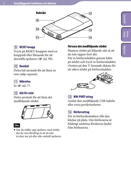 Sony NWZ-S544 - NWZ-S544 Istruzioni per l'uso Svedese