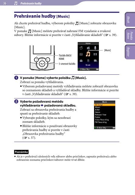 Sony NWZ-S544 - NWZ-S544 Istruzioni per l'uso Slovacco